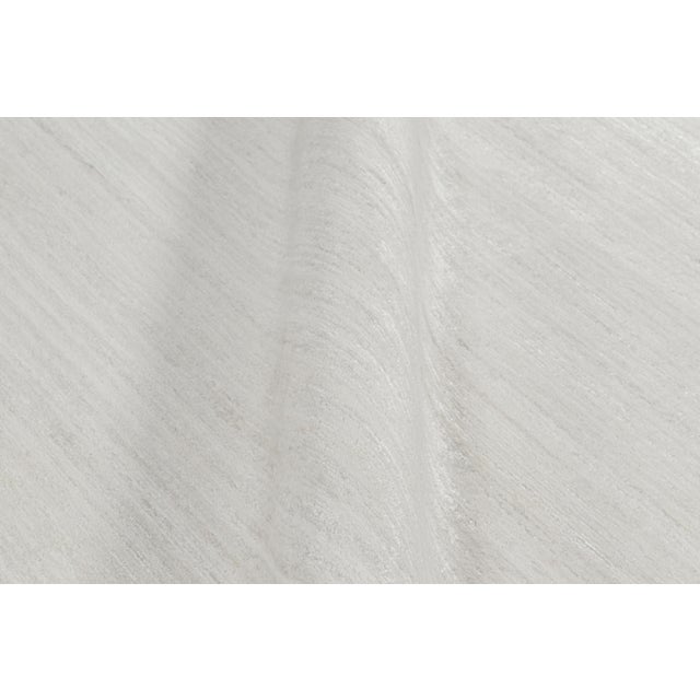 Textile Rug & Kilim’s Oversized Textural Square Rug In Solid White and Gray Striae - 13x19 For Sale - Image 7 of 8