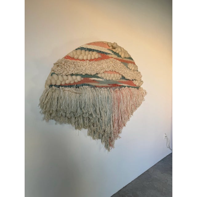 Boho Chic Large Vintage Organic Boho Chic Handmade Macrame Wall Art Hanging For Sale - Image 3 of 12