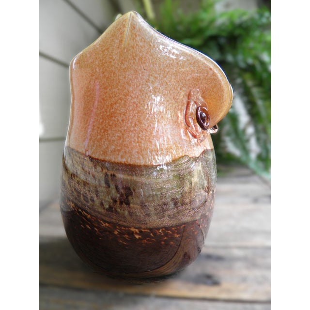 Contemporary Art Glass Hand-Blown Ombré Owl Vase For Sale - Image 3 of 10
