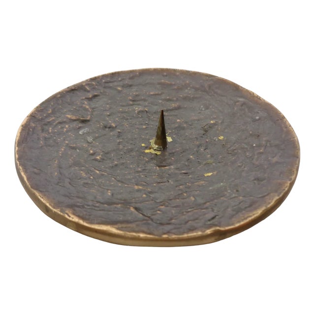 Brutalist Bronze Candleholder, 1960s For Sale