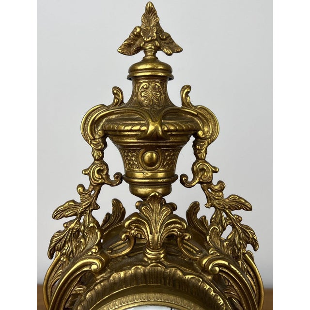 Vintage Style Clock in Brass For Sale - Image 6 of 14