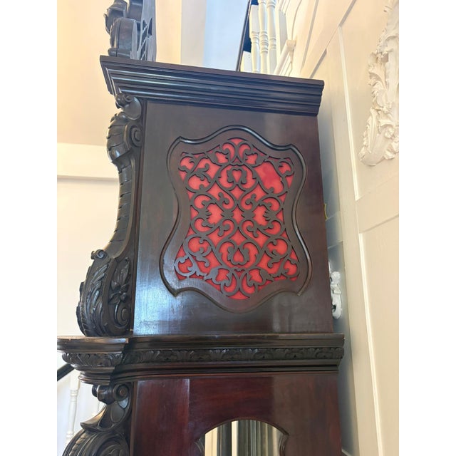 Antique Carved Mahogany 9-Tube Chiming Longcase Clock, 1880 For Sale - Image 15 of 18