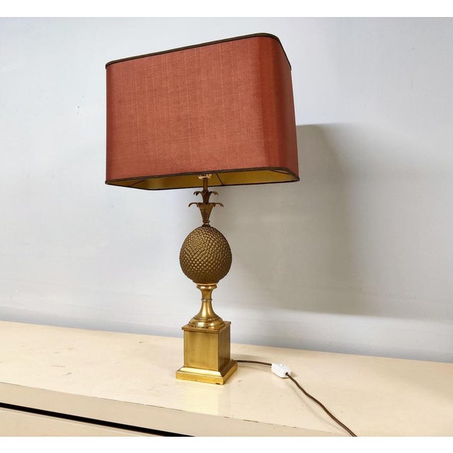 Hollywood Regency Brass Pineapple Table Lamp, 1970s For Sale - Image 3 of 12