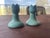 Art Nouveau Art Nouveau Van Briggle Pottery Ming Blue Matte Glaze Tulip Candlesticks - Pair For Sale - Image 3 of 4