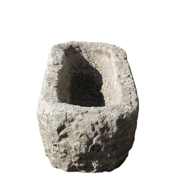 Chinese 1940s Hand Chiseled Stone Trough For Sale - Image 3 of 7