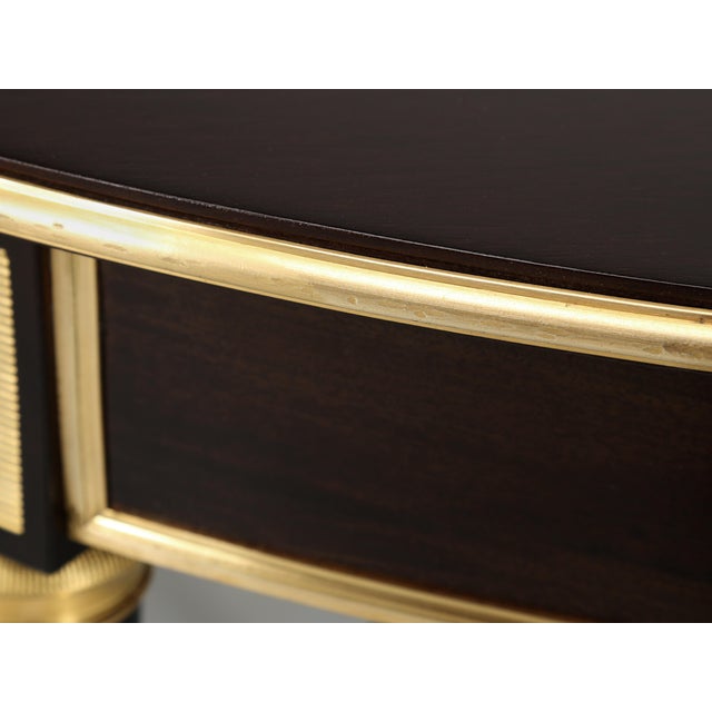 Antique French Directoire Solid Mahogany Dining Table, Exquisite Bronze Details For Sale - Image 9 of 12