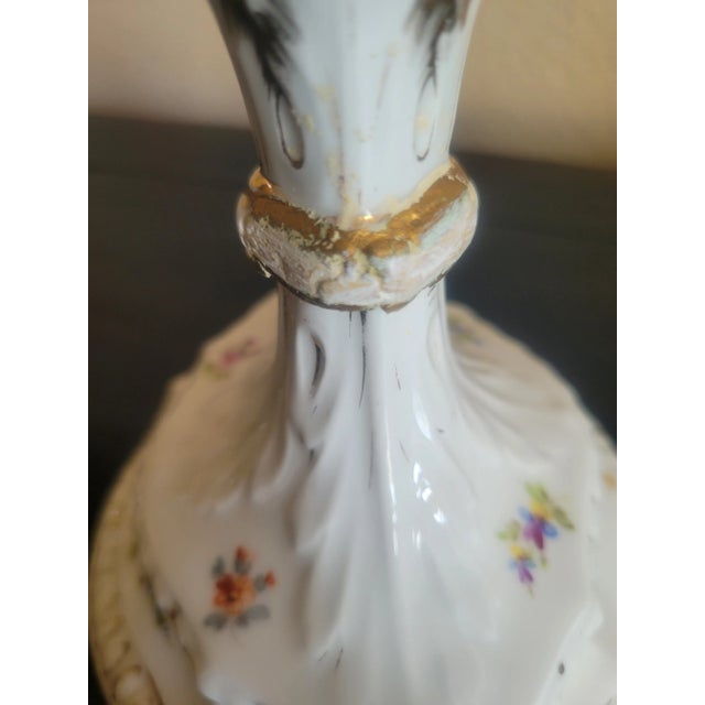 Dresden Porcelain 1800's Antique Dresden Porcelain Candle Holder For Sale - Image 4 of 11