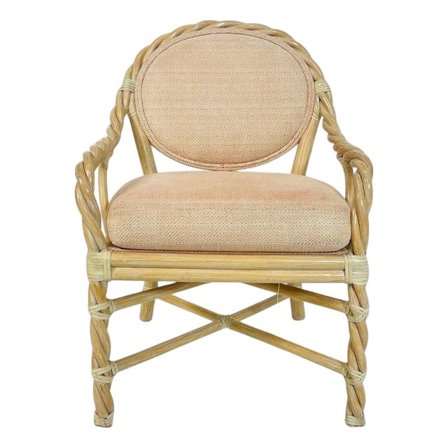 Vintage McGuire Rattan Lounge Armchair, San Francisco, California For Sale