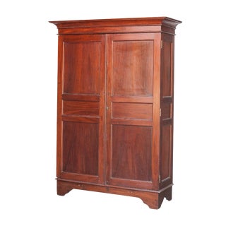 Dutch Colonial Jackfruit Armoire With Panel Doors For Sale