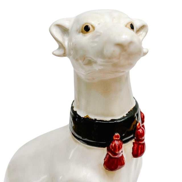 Ceramic Mid-Century European Pottery Whippet Figurines - A Pair For Sale - Image 7 of 12