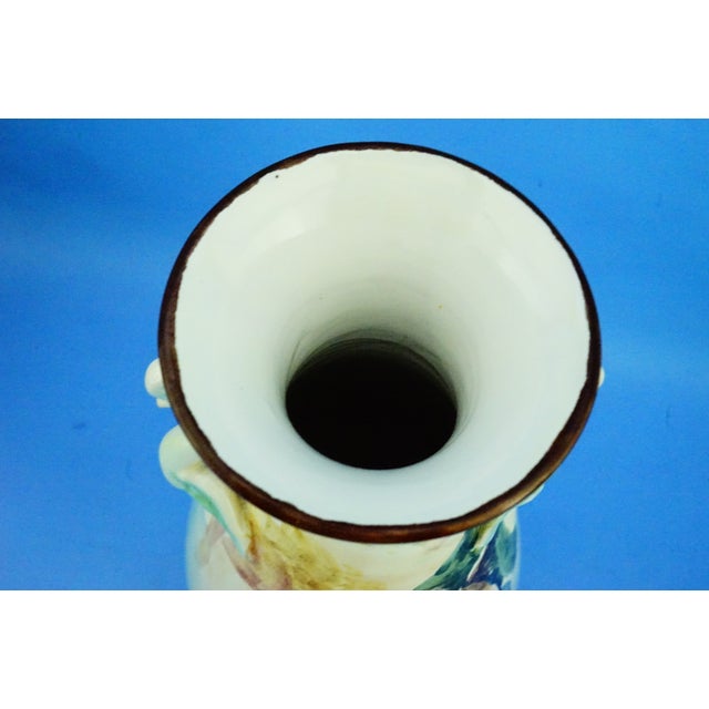 Majolica Ceramic Amphora Vase with Swan Handles by Nicola Ciavardoni Albisola, Italy, 1950s For Sale - Image 10 of 18