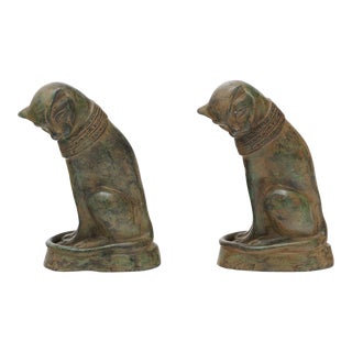 French Art Deco Bronze Cat Sculptures For Sale