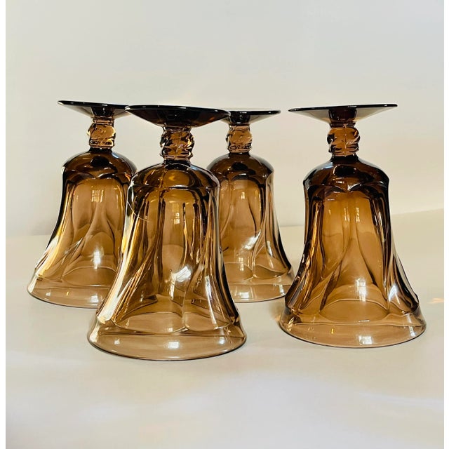 1970’s Fostoria “Jamestown” Stemmed Water Glasses- Set of Four For Sale In Jacksonville, FL - Image 6 of 6