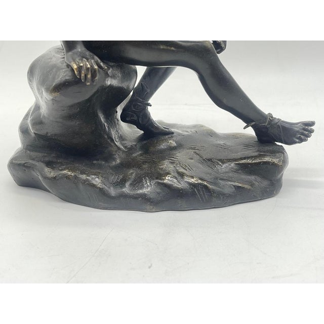 Seated Athletic Youth, Bronze Sculpture For Sale - Image 16 of 18