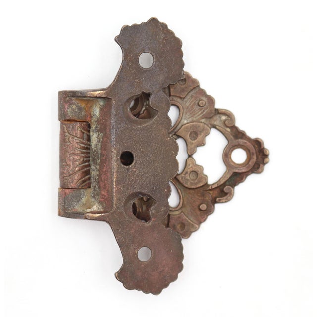 Pair of Victorian 4.25 In. Bronze Ice Box Hinges For Sale - Image 4 of 5