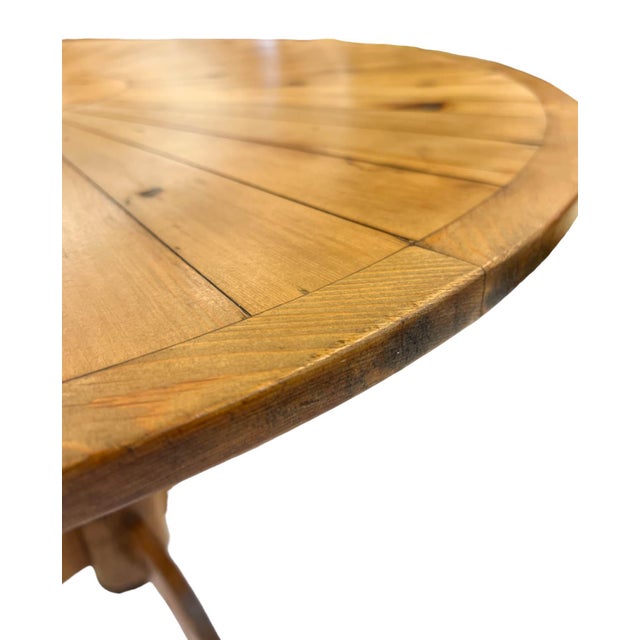 Vintage Rustic Pine Pedestal Table Chairish