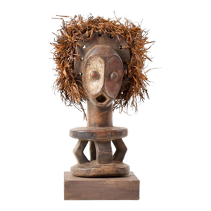 Early 20th Century Bembe Janus Wood Figure on Custom Base