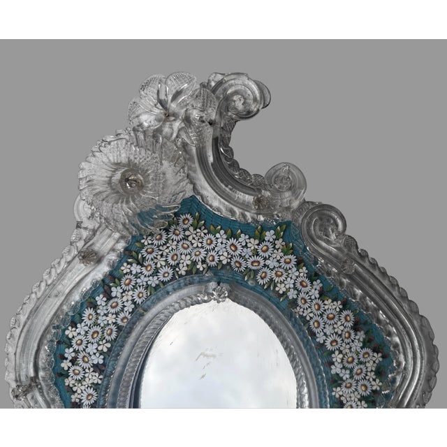 Early 20th Century Antique Pauly & C Venezia Venetian Glass Micromosaic Floral Vanity Mirror For Sale - Image 5 of 12