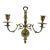 Vintage Brass Two Arm Candle Wall Sconce For Sale