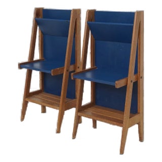 Mid 20th Century Pair of French Oak Laminate Tables For Sale