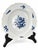 An elegant antique Meissen porcelain soup plate featuring the historic Blaue Blume mit Insekten (Blue Flower with Insects)...