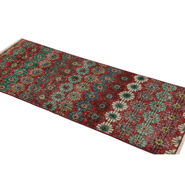 Rug & Kilim Vintage Zeki Múren Runner in Red, With Colorful Floral Patterns From Rug & Kilim For Sale - Image 4 of 7