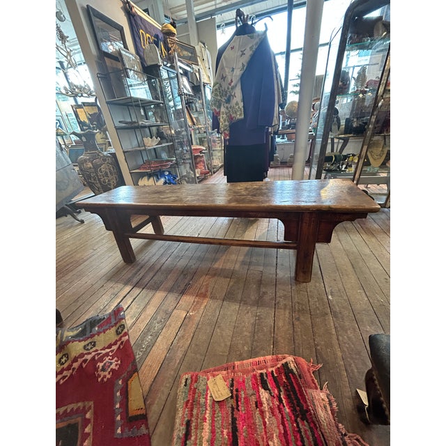 Large 19th Century Sturdy Rustic Elm Bench For Sale - Image 9 of 16