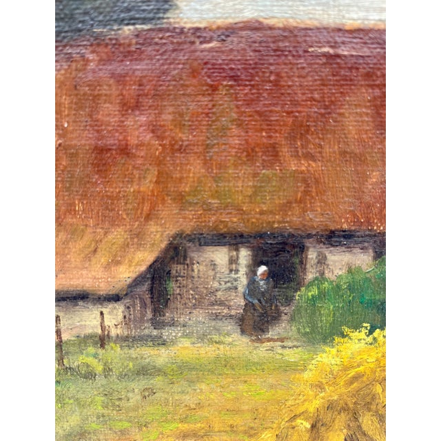 Vintage Belgian Signed Landscape Oil Painting For Sale In Dallas - Image 6 of 12