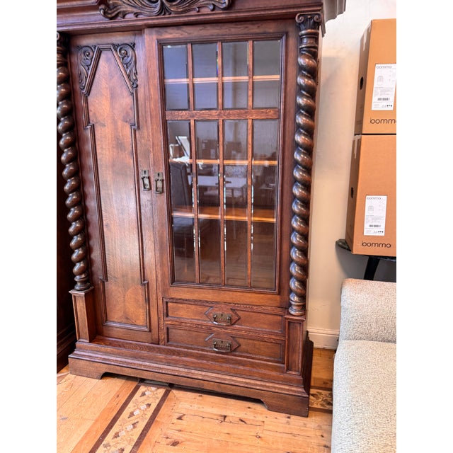Wood Renaissance Revival Oak Display Cabinet, 19th Century For Sale - Image 7 of 12