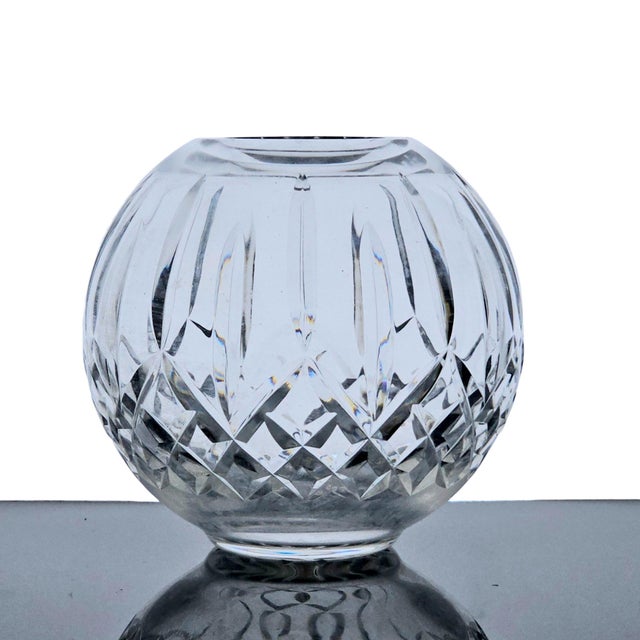 Waterford Lismore Lead Hand Cut Crystal Rose Bowl Vase 6.5" For Sale - Image 9 of 11