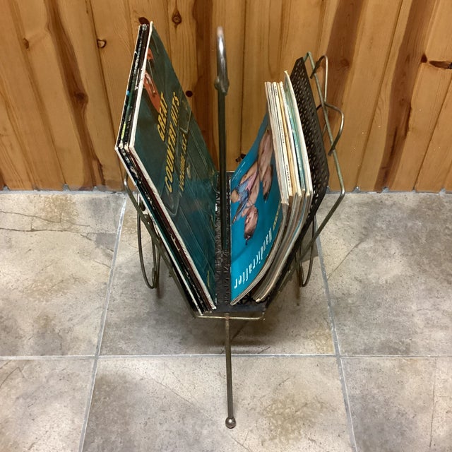 Vintage Mid-Century Modern Newspaper Rack | Chairish