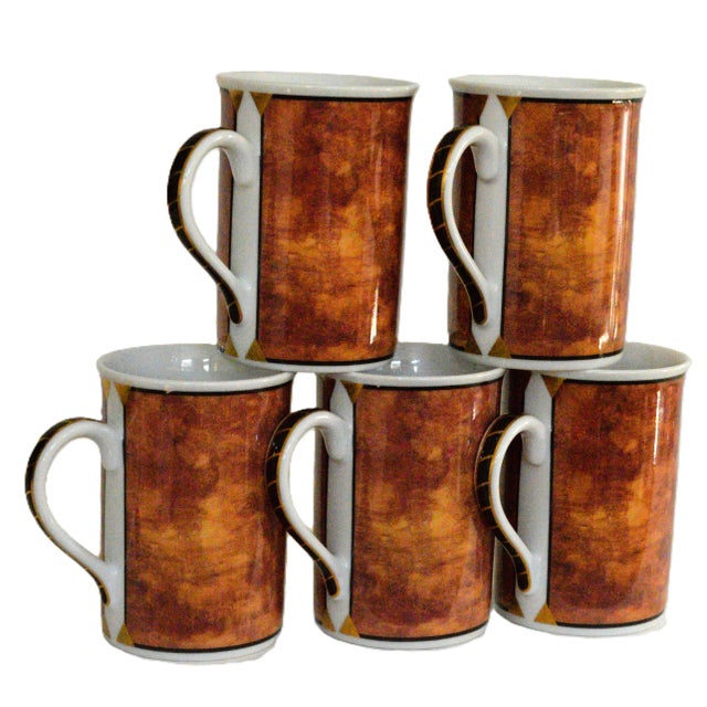 Lynn Chase African Portraits 24k Trim Coffee Mugs- Set of 5 For Sale - Image 4 of 8