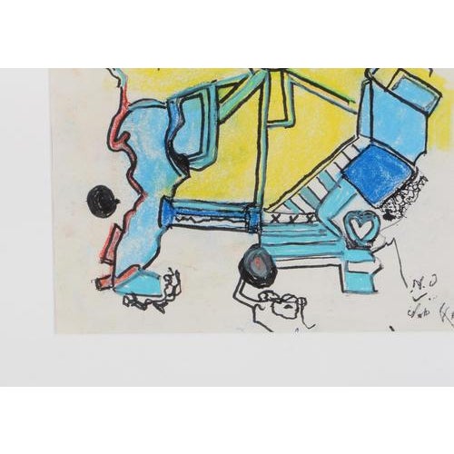 Contemporary Niels Noller Olsen, Composition, Mixed Media For Sale - Image 3 of 6