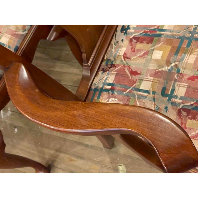 Brown Late 20th Century Henkel Harris Set of 8 Queen Anne Wild Black Cherry Dining Chairs 2 Armchairs For Sale - Image 8 of 12