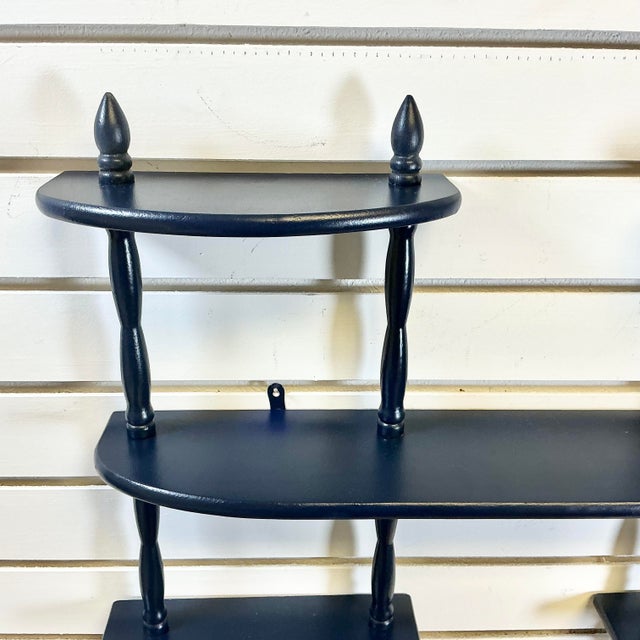 Mid-Century Boho Chic Traditional Wood Display Wall Mounted Shelf. For Sale - Image 9 of 12