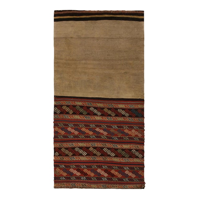 1910s Antique Persian Bag Kilim Runner With Geometric Patterns, From Rug & Kilim For Sale