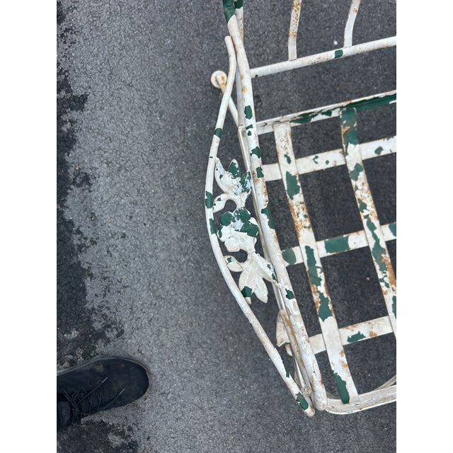 Beautiful Vintage Wrought Iron Woodard Conversation Set, Attributed For Sale In Washington DC - Image 6 of 6