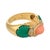 Cartier French Diamond Coral Chrysoprase 18k Yellow Gold Ring, Size 6.5 For Sale In Los Angeles - Image 6 of 9
