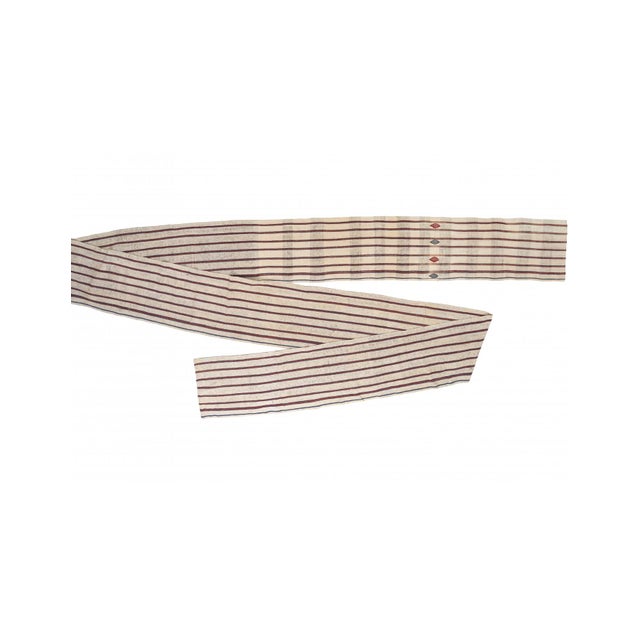 Mid-Century Modern Long Vintage Striped Kilim Runner - 2`5″ X 46`3″ For Sale - Image 3 of 6