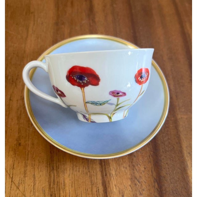 Taj Mahal Luxury Limoges Tea / Coffee Cup and Saucer Porcelain Set For Sale In San Diego - Image 6 of 9