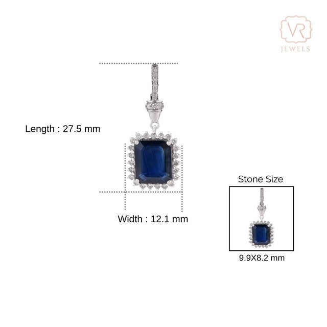 2.57ct Blue Sapphire & Diamond Halo Pendant With Hinged Locking Bail in 14k Gold- A Pair For Sale - Image 11 of 14