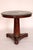 Period Empire mahogany center table with marble top, early 19th century. With a round marble top with molded edge, a flame...