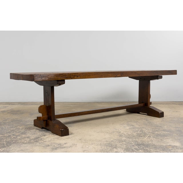 18th Century French Monastery Oak Trestle Dining Table For Sale - Image 10 of 17