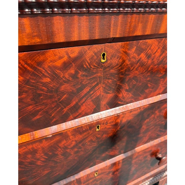 Antique 19th Century Flame Mahogany Marble-Topped Chest For Sale - Image 15 of 16