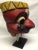 Mid-Century Modern Wooden Mask on Base Red and Yellow For Sale - Image 3 of 11