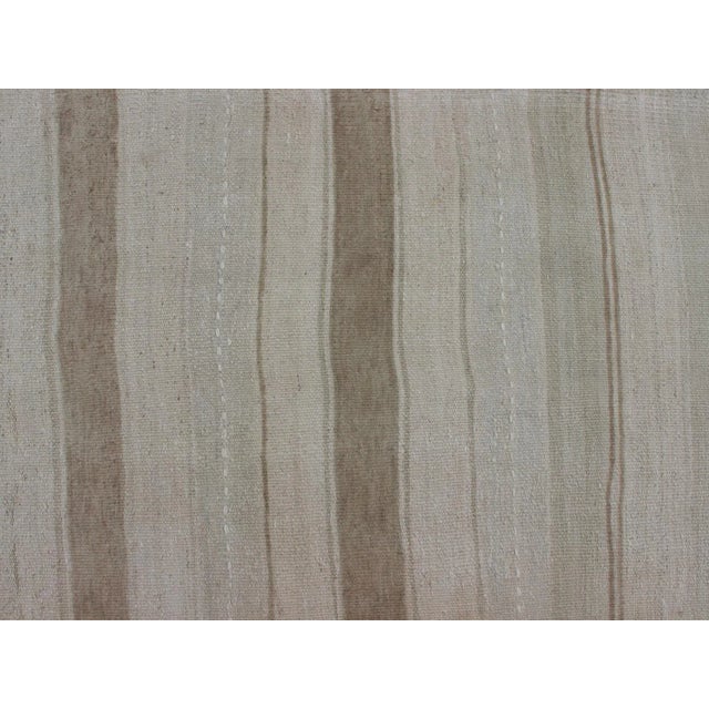 Large Gallery Runner Vintage Turkish Kilim Stripes in Light Camel and Neutral Tone For Sale - Image 9 of 12