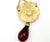 1980s Chanel Rare Vintage Gold Plated CC Lion Red Tear Drop Necklace For Sale - Image 5 of 6