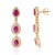 2.05ct Pear Cut Mozambique Ruby Diamond Triple Drop Earrings in 14k Gold- 2 Pieces For Sale - Image 4 of 13