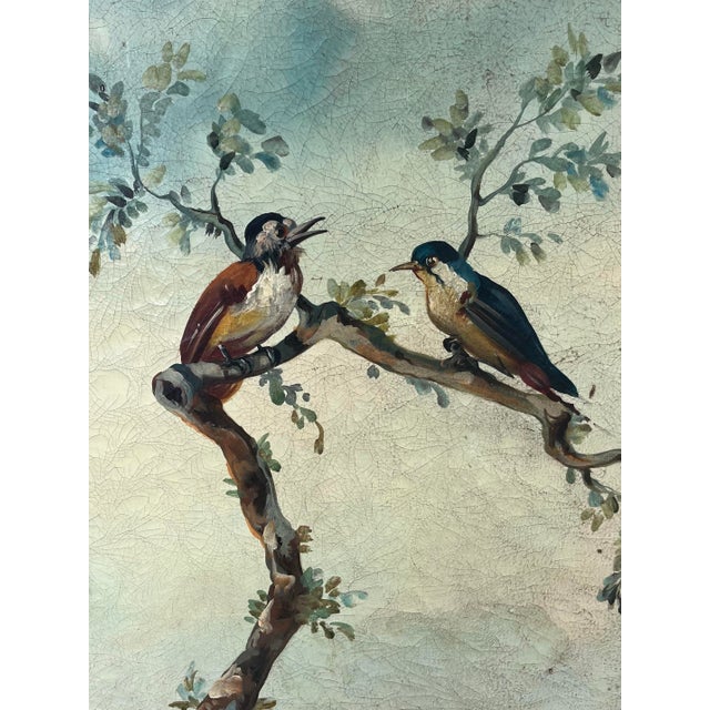 Mid-20th Century Large Ornithological Oil Painting of Songbirds by Ira Monte. For Sale - Image 11 of 12