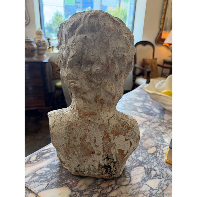 Figurative Vintage Italian Terra Cotta Bust For Sale - Image 3 of 4